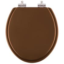 Assento Sanitário Poliester Soft Close Contemporary Ocre (Marrom) para vaso Hervy