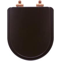 Assento Sanitário Poliéster Soft Close Duna Marrom Fosco para Vaso Deca com Ferragem Rose Gold Assento Sanitário Poliéster Soft Close Duna Marrom Fosco para Vaso Deca com Ferragem Rose Gold