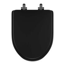 Assento Sanitário Poliester Soft Close Gunna Preto para vaso Eternit