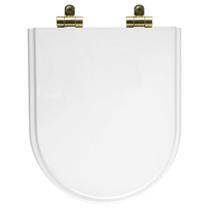 Assento Sanitário Poliéster Soft Close Level Branco para Vaso Deca com Ferragem Dourada