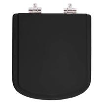 Assento Sanitário Poliester Soft Close Lirio Preto para vaso Fiori Assento Sanitário Poliester Soft Close Lirio Preto para vaso Fiori