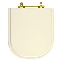 Assento Sanitário Poliéster Vogue Plus Creme Com Ferragem Dourada Assento Sanitário Poliéster Vogue Plus Creme Com Ferragem Dourada
