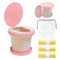 Assento Sanitário Portátil Dobrável SunnySmile Rosa para Viagem