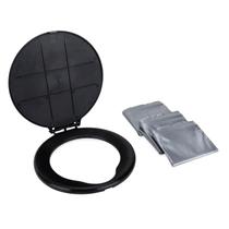 Assento Sanitário Portátil para Balde Camco com Tampa e Sacos para Resíduos Assento Sanitário Portátil para Balde Camco com Tampa e Sacos para Resíduos