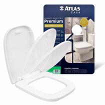 Assento Sanitário Premium Fechamento Suave Atlas Quadra Deca Desce Devagar Tampa Polo Debba Gap Roca Cor:Branco Assento Sanitário Premium Fechamento Suave Atlas Quadra Deca Desce Devagar Tampa Polo Debba Gap Roca Cor:Branco