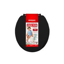 Assento Sanitário Preto Almofadado Oval Mebuki