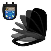 Assento Sanitário Preto Soft Close Deca Flex Celite Like