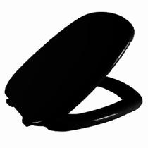 Assento Sanitário Primula Preto Tampa para Vaso Fiori Almofadado