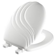 Assento sanitário redondo de madeira moldada Mayfair 27EC000 Swirl branco Assento sanitário redondo de madeira moldada Mayfair 27EC000 Swirl branco