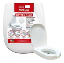 Assento Sanitário Retangular Elevado 7,5cm Rígido - Mebuki - Branco