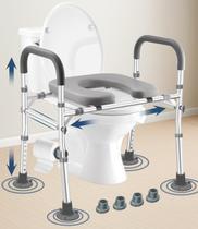 Assento sanitário Riser Brosive 500 libras com alças de altura ajustável Assento sanitário Riser Brosive 500 libras com alças de altura ajustável