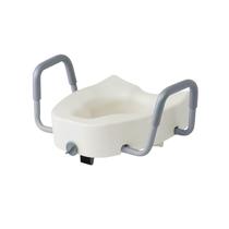Assento sanitário Riser Medline 5 alongado levantado com fechadura e braços Assento sanitário Riser Medline 5 alongado levantado com fechadura e braços
