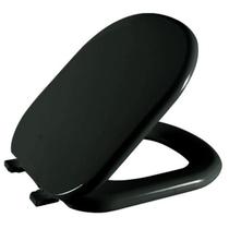 Assento Sanitário Riviera Preto Tampa para Vaso Celite Almofadado