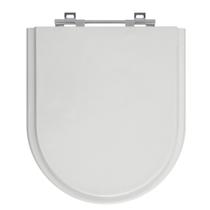 Assento Sanitário Smart Cinza Prata (Claro) Tampa para Vaso Celite Madeira Laqueada