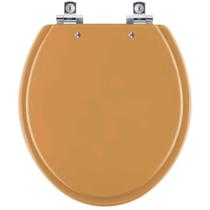 Assento Sanitário Soft Close Convencional Oval Amarelo Terra para vaso Celite