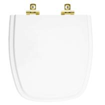 Assento Sanitário Soft Close Fit Branco para vaso Celite com Ferragem Dourada Assento Sanitário Soft Close Fit Branco para vaso Celite com Ferragem Dourada