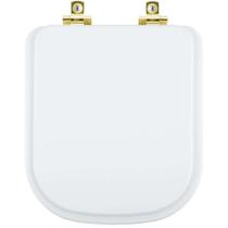Assento Sanitário Soft Close Gap Branco para vaso Roca com Ferragem Dourada
