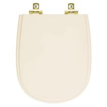 Assento Sanitário Soft Close Paris Bone para vaso Ideal Standard com Ferragem Dourada Assento Sanitário Soft Close Paris Bone para vaso Ideal Standard com Ferragem Dourada