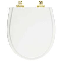 Assento Sanitário Soft Close Polo Branco para vaso Hervy com Ferragem Dourada Assento Sanitário Soft Close Polo Branco para vaso Hervy com Ferragem Dourada