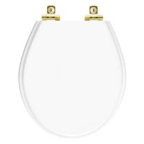 Assento Sanitário Soft Close Ravena Branco para vaso Deca com Ferragem Dourada Assento Sanitário Soft Close Ravena Branco para vaso Deca com Ferragem Dourada