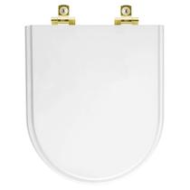 Assento Sanitário Soft Close Smart Branco para vaso Celite com Ferragem Dourada Assento Sanitário Soft Close Smart Branco para vaso Celite com Ferragem Dourada