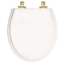 Assento Sanitário Soft Close Windsor Branco para vaso Deca com Ferragem Dourada