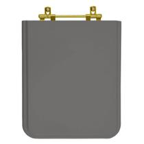 Assento Sanitario Square Ambar (cinza Escuro) Para Vaso Incepa Com Ferragem Dourada