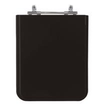 Assento Sanitário Square Preto Tampa para Vaso Incepa de Madeira Laqueada - SB