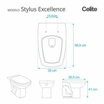 Assento Sanitário Stylus Excellence Pergamon (Bege Claro) para vaso Celite