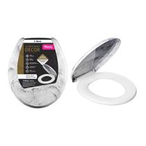 Assento Sanitário Tampa De Vaso Almofadado Mármore Branco Assento Sanitário Tampa De Vaso Almofadado Mármore Branco