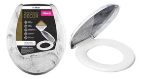 Assento Sanitário Tampa Vaso Almofadado Marmorizado Branco Assento Sanitário Tampa Vaso Almofadado Marmorizado Branco