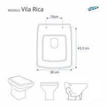 Assento Sanitário Vila Rica Cinza Claro para vaso Icasa
