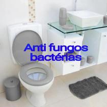 Assento Tampa Privadas Vasos Sanitários Encaixe Universal Cinza Escuro Banheiro