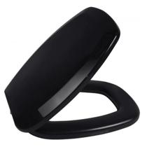 Assento Tampa Vaso Almofadado Quadrado Preto Atlas