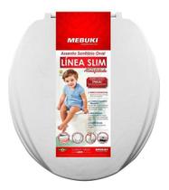 Assento Tampa Vaso Oval Almofadado Slim Branco Mebuki