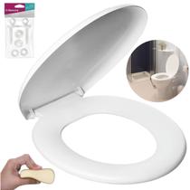 Assento Tampa Vaso Sanitário Oval Almofadado + Jogo de Parafusos de Fixação para Assento Sanitário
