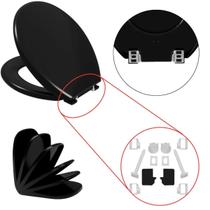 Assento Vaso Almofadado Preto + Conjunto Fixação Preto