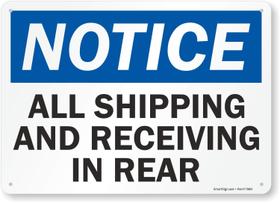 Assinar SmartSign S-4484-AL-14 Aviso de recebimento de todas as remessas