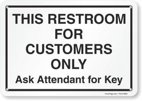 Assine apenas 7x10 cm para clientes de banheiros SmartSign S2-0335-PL-10 cm