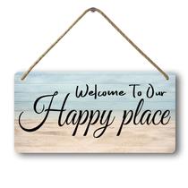 Assine Masleo Bem-vindo ao nosso Happy Place Wood 20x30cm Assine Masleo Bem-vindo ao nosso Happy Place Wood 20x30cm