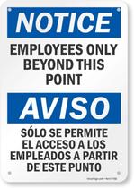 Assine o aviso SmartSign S-1225-B-AL-10 para funcionários de apenas 18 x 25 cm Assine o aviso SmartSign S-1225-B-AL-10 para funcionários de apenas 18 x 25 cm