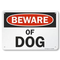 Assine SmartSign Beware of Dog S-7404-AL-10 Alumínio 18x25cm Assine SmartSign Beware of Dog S-7404-AL-10 Alumínio 18x25cm