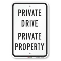 Assine SmartSign Private Drive - Propriedade privada 12x18cm