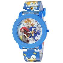 Assista Accutime Sonic The Hedgehog Kids LCD piscando em LED azul Assista Accutime Sonic The Hedgehog Kids LCD piscando em LED azul
