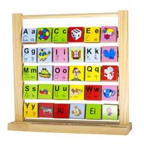 Associando e aprendendo alfabeto ilustrado giratório