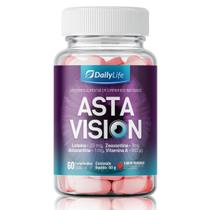 Asta Vision Suplemento Alimentar com Luteína Zeaxantina Astaxantina e Vitamina A 60 Comprimidos Mastigáveis Sabor Morango 1.000 Mg