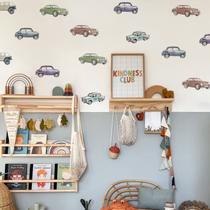 Astrkiz, 30 peças, adesivos de parede de carros em aquarela para quarto de meninos