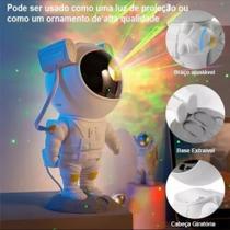 Astronauta Luminária Projetor de Luz Galáxia Estrelas com Controle