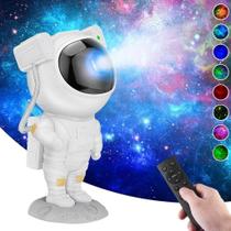 Astronauta Projetor Galáxia Luz Estrelas Luminária Com Som