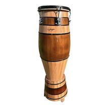 Atabaque Rum 100cm com Suporte em Madeira Lyptus Origem